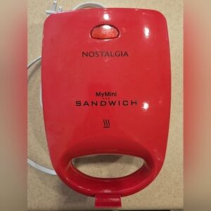 Sandwich Maker Press Mini Sandwich Maker by Nostalgia in Classic Red